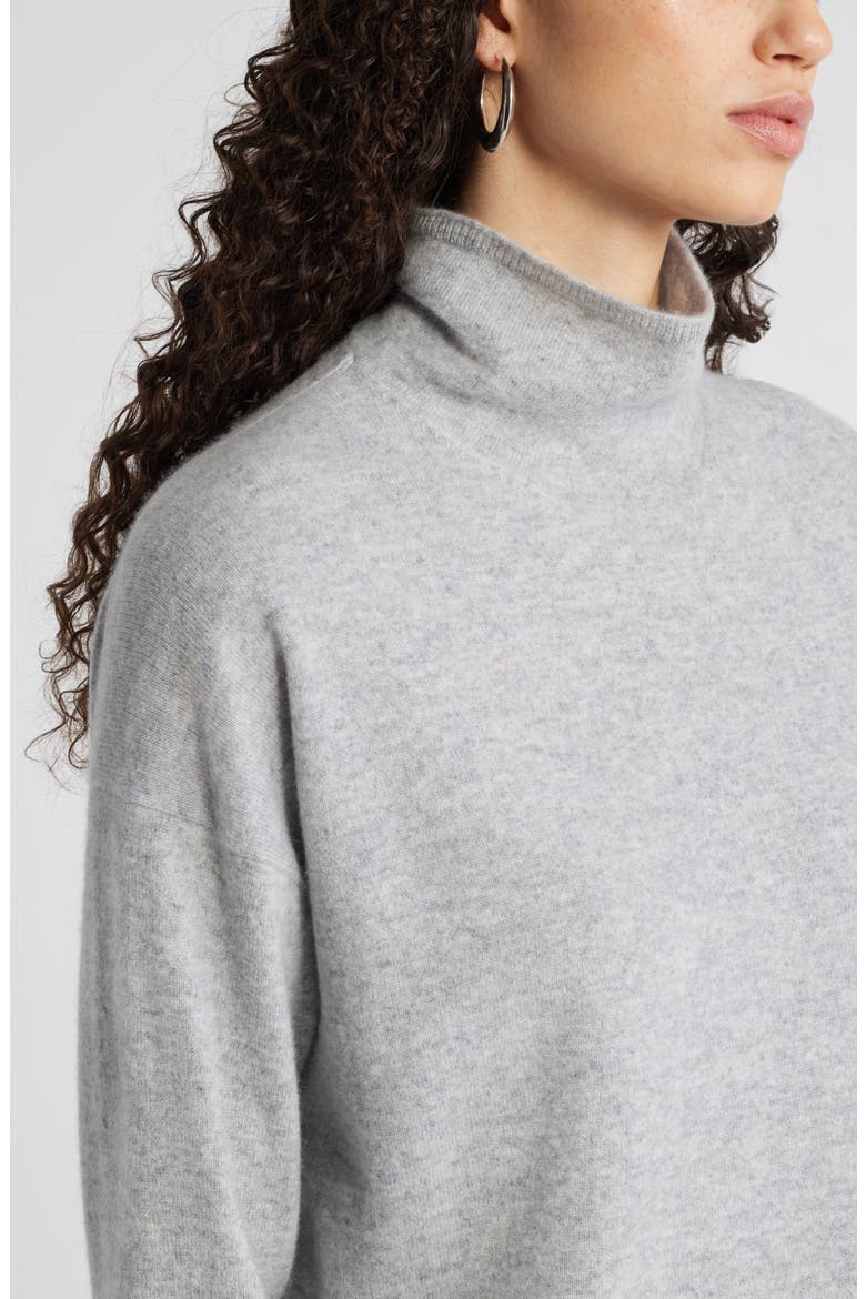 Oversize Cashmere Turtleneck Sweater, Alternate, color, GREY FORMAL