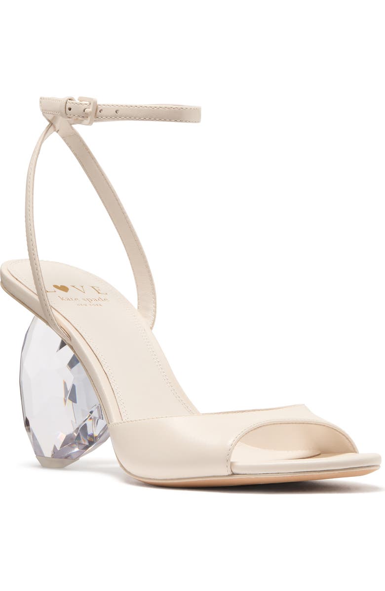 Kate Spade New York heart ankle strap sandal, Main, color, Cream