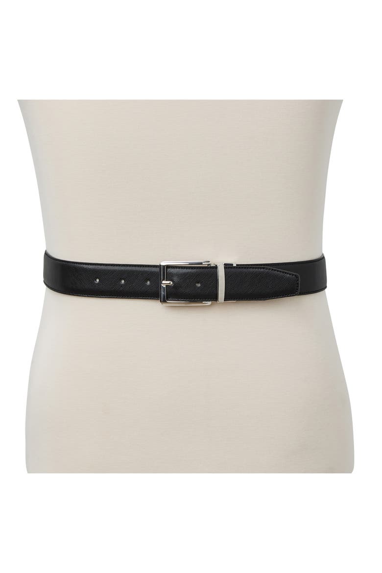 Luca Leather Belt, Alternate, color, BLACK/ DARK BROWN
