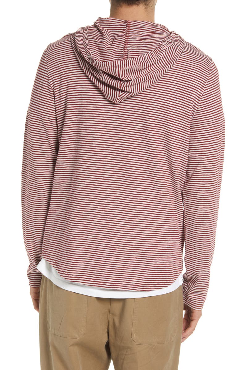 Vince Slub Stripe Cotton Hoodie, Alternate, color, 