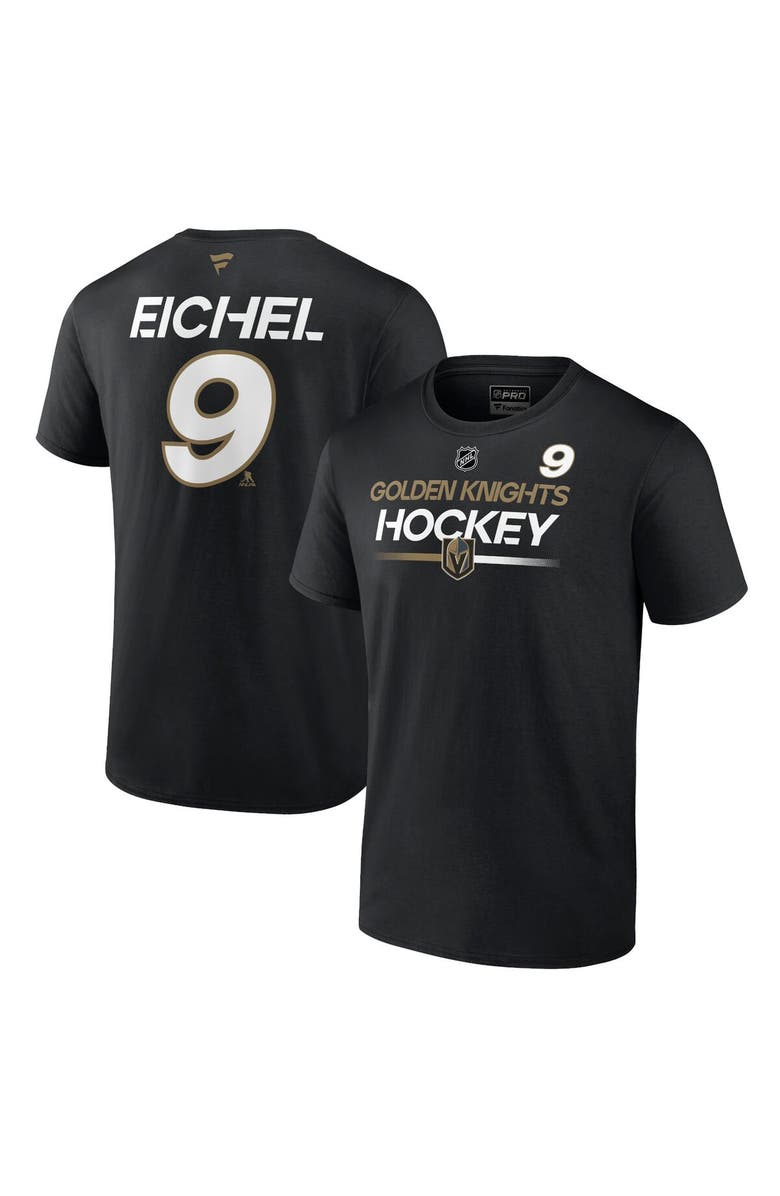FANATICS Men's Fanatics Branded Jack Eichel Black Vegas Golden Knights Authentic Pro Prime Name & Number T-Shirt, Alternate, color,