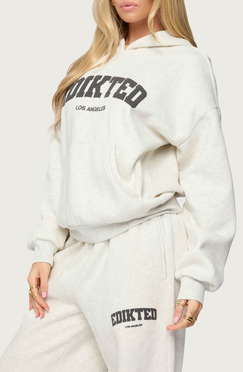 EDIKTED LA Hoodie, Alternate, color, Gray-Melange