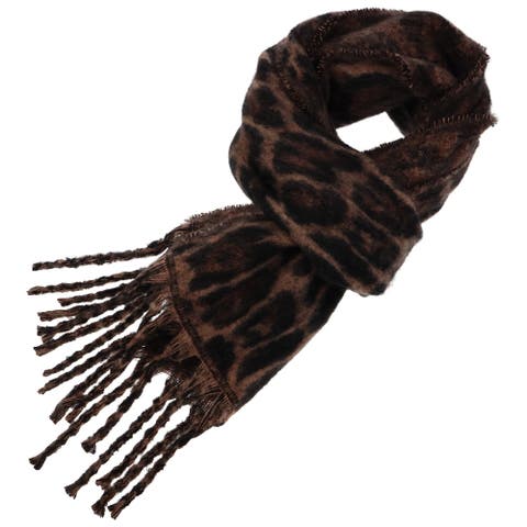 Brushed Woven Leopard Jacquard Scarf