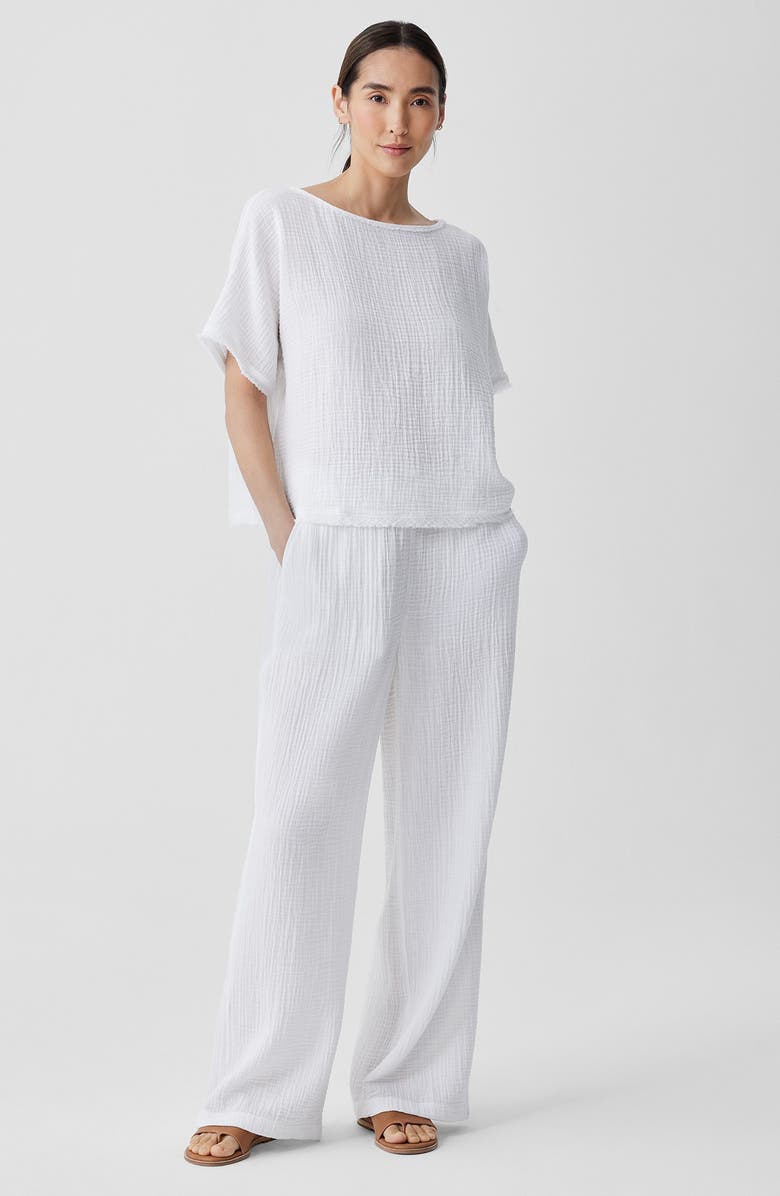 Eileen Fisher Bateau Neck Organic Cotton Top, Alternate, color,