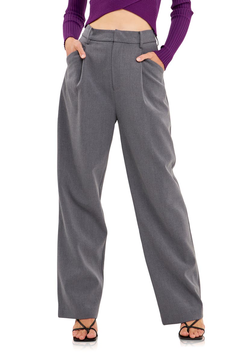 Wide Leg Trousers, Main, color, MEDIUM GREY
