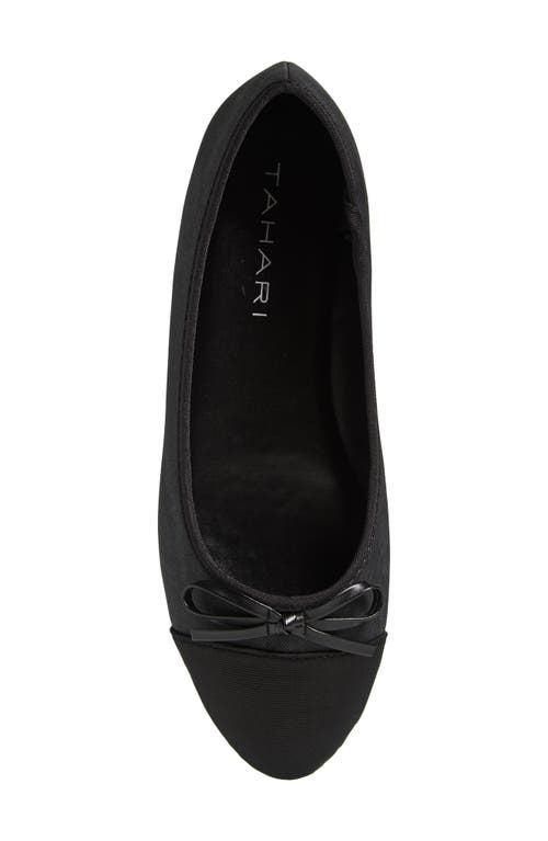 T Tahari Geneva Cap Toe Ballet Flat In Black
