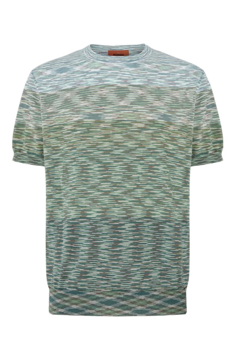Missoni Crewneck T-shirt In Dégradé Slub Cotton, Alternate, color, 