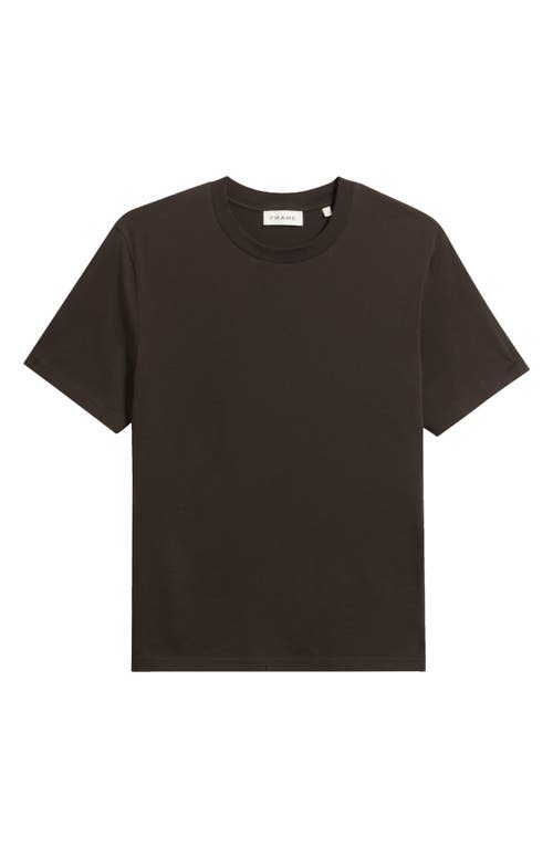 Frame Short Sleeve Light Cotton Tee In Brown