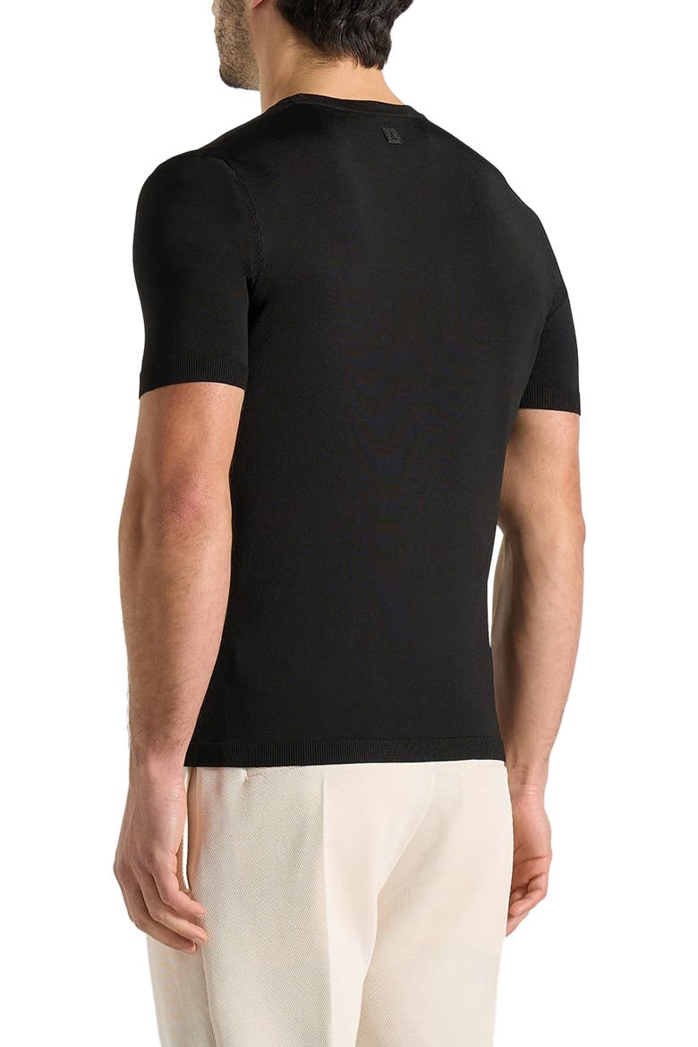 Ellis Luxe Knitted T-Shirt, Alternate, color, Black