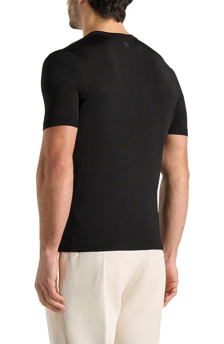 Manière De Voir Ellis Luxe Knitted T-Shirt, Alternate, color, Black