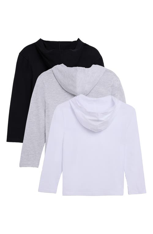 X-ray Xray Kids' 3-pack Hooded Long Sleeve Cotton T-shirts In Multi