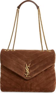Saint Laurent Medium Lou Matelassé Suede Shoulder Bag
