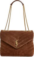 Saint Laurent Medium Lou Matelassé Suede Shoulder Bag