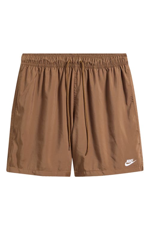 Nike Club Woven Flow Shorts In Brown