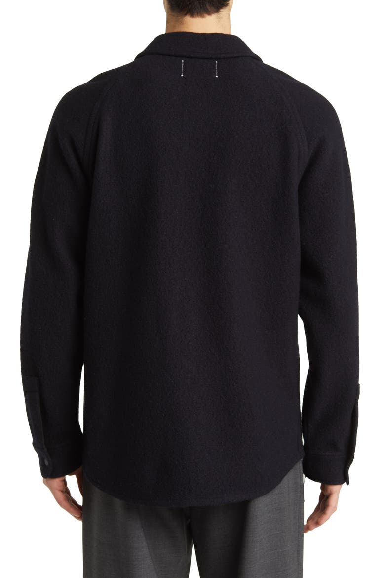 Warden Boiled Wool Overshirt, Alternate, color, BLACK
