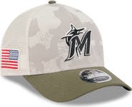 New Era Men's New Era Light Beige/Olive Miami Marlins 2025 Armed Forces Day 9FORTY M-Crown A-Frame Adjustable Hat