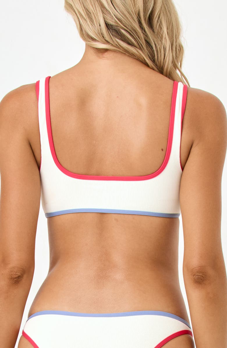 LSPACE Prince Square Neck Swim Top, Alternate, color, Cream/ Pout/ Cham