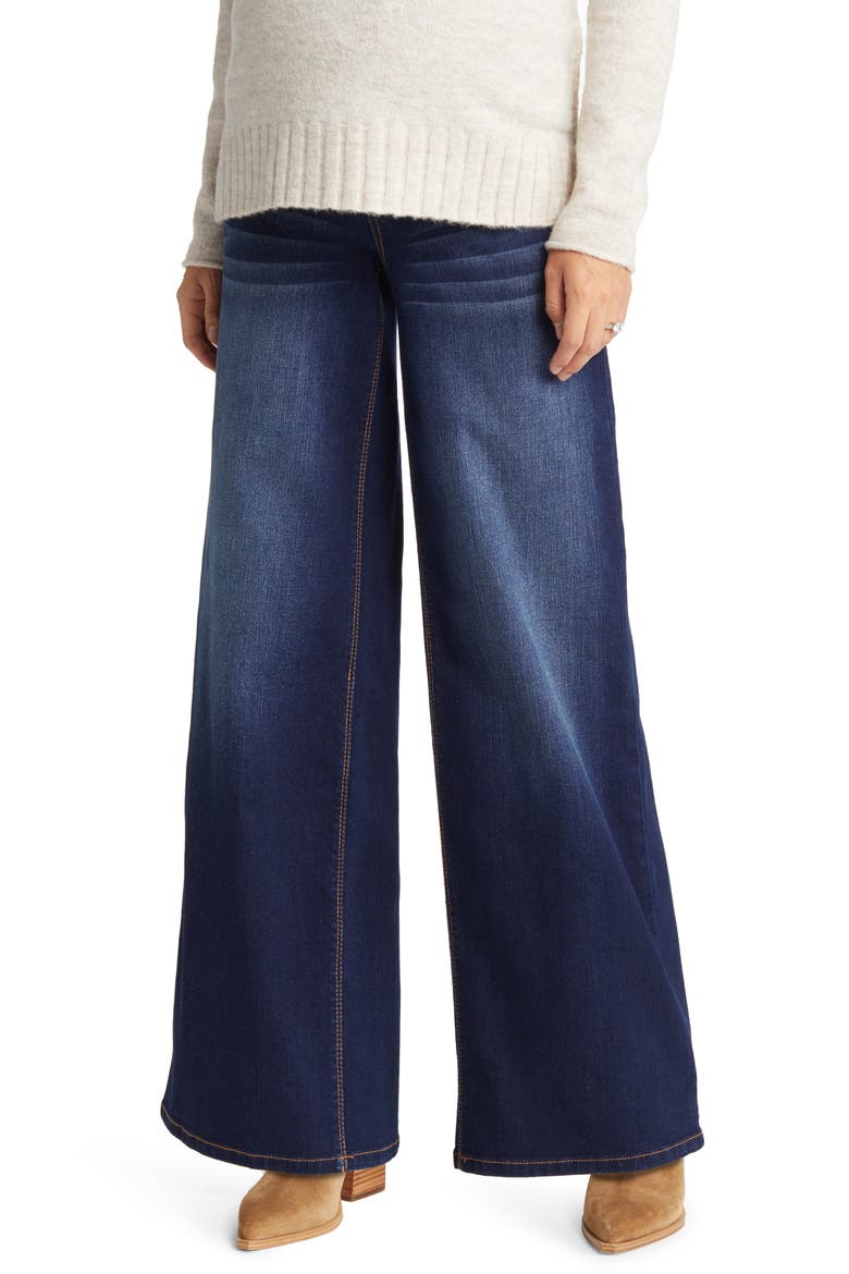 Over the Bump High Waist Wide Leg Maternity Jeans, Main, color, LENNOX