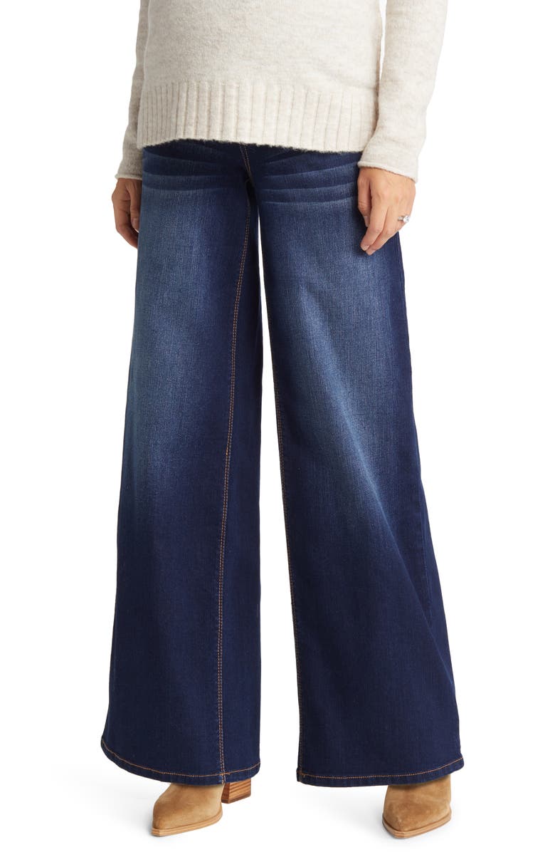 1822 Denim Over the Bump High Waist Wide Leg Maternity Jeans, Main, color,