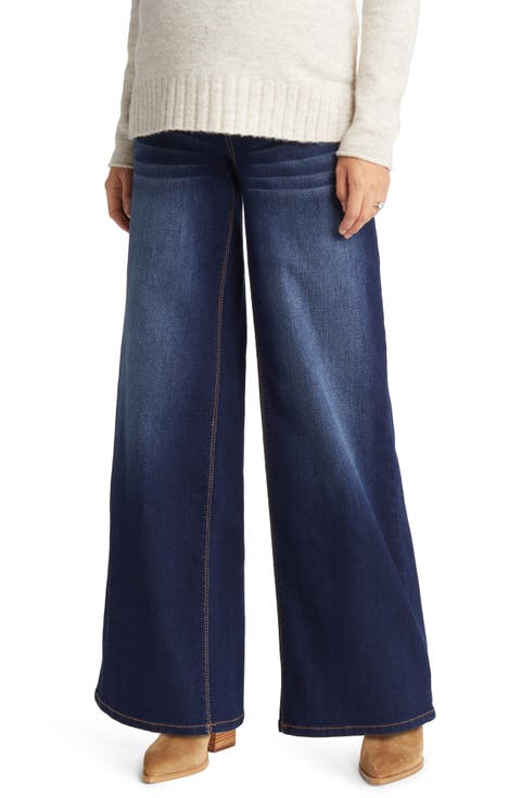 Over the Bump High Waist Wide Leg Maternity Jeans (Lennox)