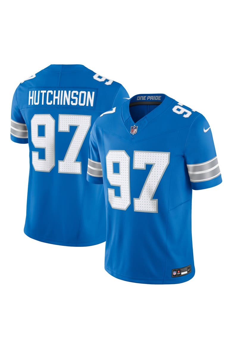 Men's Nike Aidan Hutchinson Blue Detroit Lions Vapor F.U.S.E. Limited Jersey, Main, color, Blue