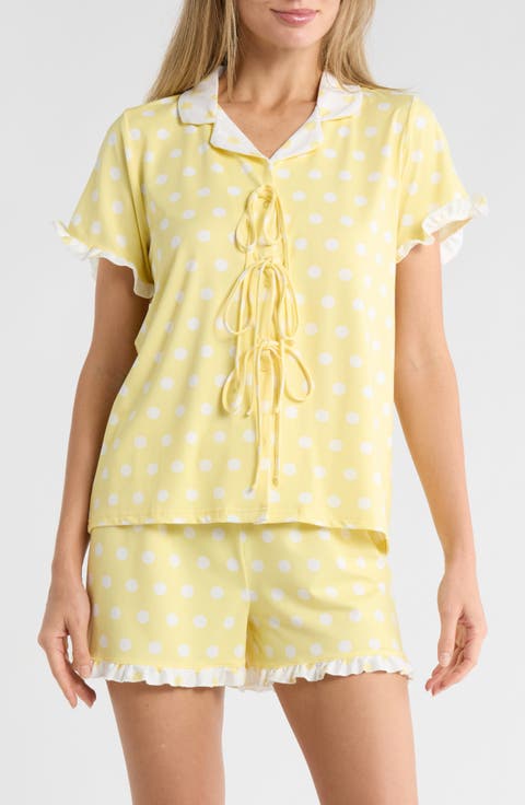 Polka Dot Tie Short Pajamas