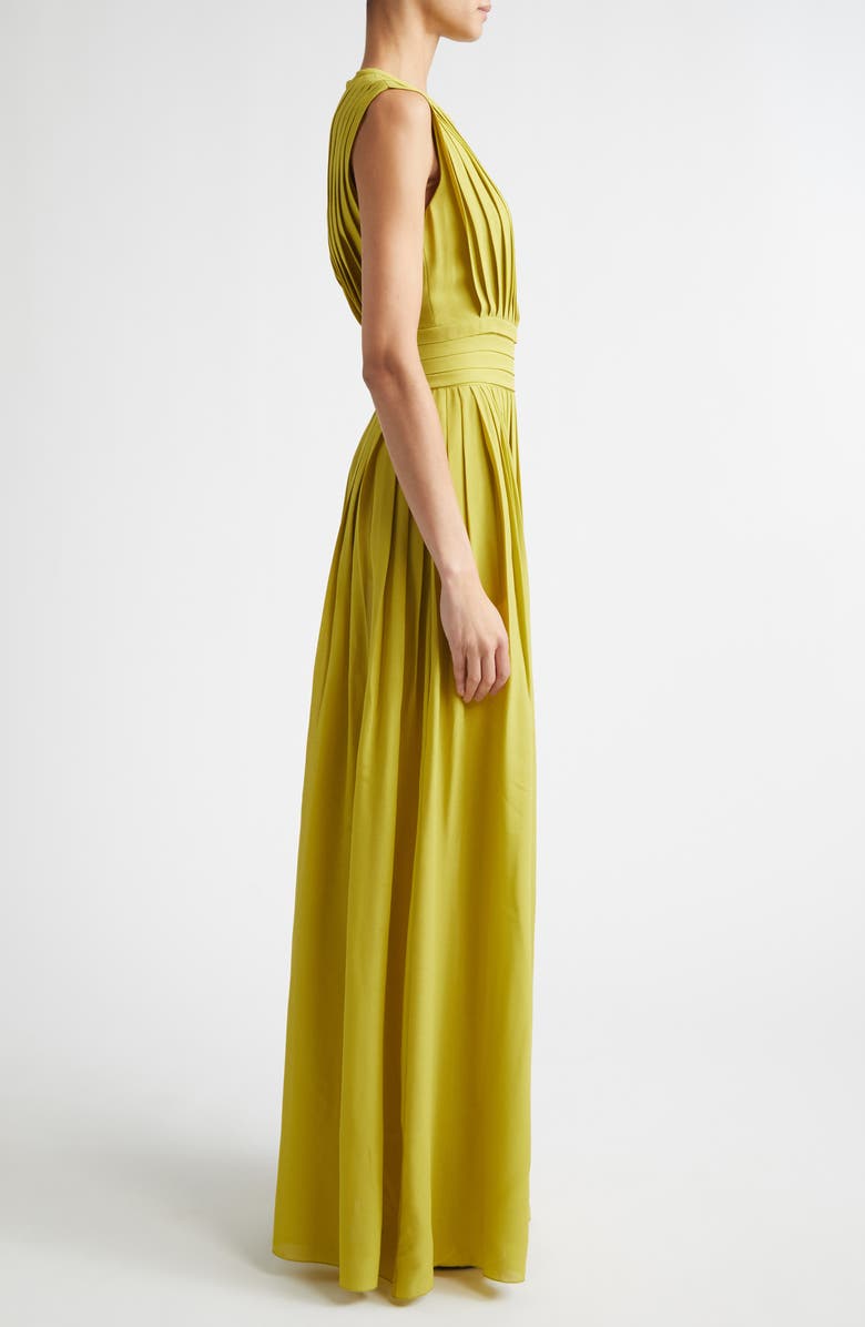 Giambattista Valli Pleated Sleeveless Dress, Alternate, color, Green