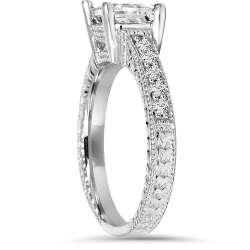 Bliss Diamond 1 1/4ct Princess Cut Diamond Engagement Ring 14k Gold Lab Grown In 14k White Gold