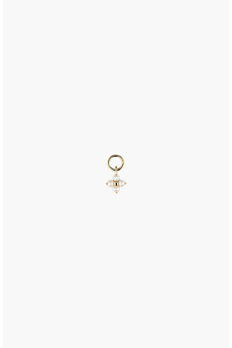 Cluster Pearl Hoop Charm, Main, color, Yellow Gold / Pearl