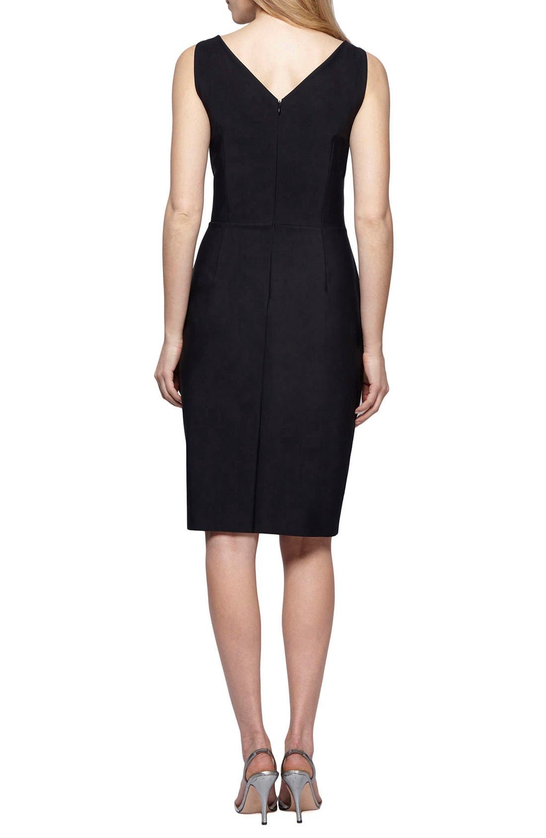 side ruched cocktail dress alex evenings Alex Evenings Womens Petites Cocktail Dress Embellished Ruched - Charcoal