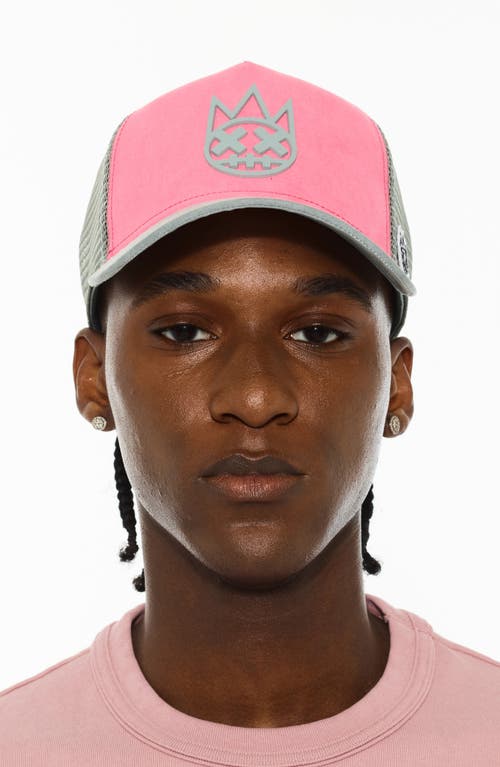 Cult Of Individuality Logo Mesh Back Suede Trucker Hat In Pink