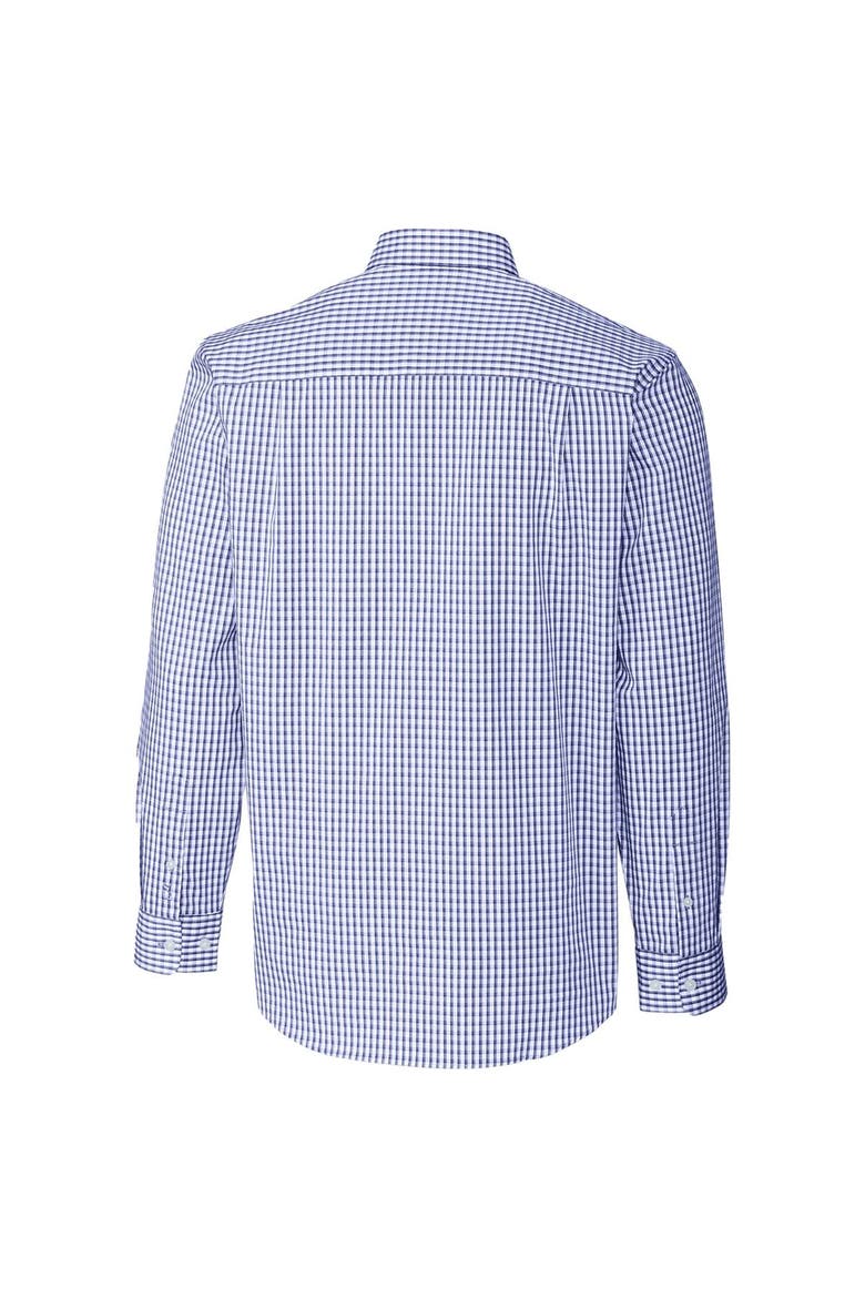 Men's Cutter & Buck Royal Kansas Jayhawks Easy Care Stretch Gingham Long Sleeve Button-Down Shirt, Alternate, color, Royal
