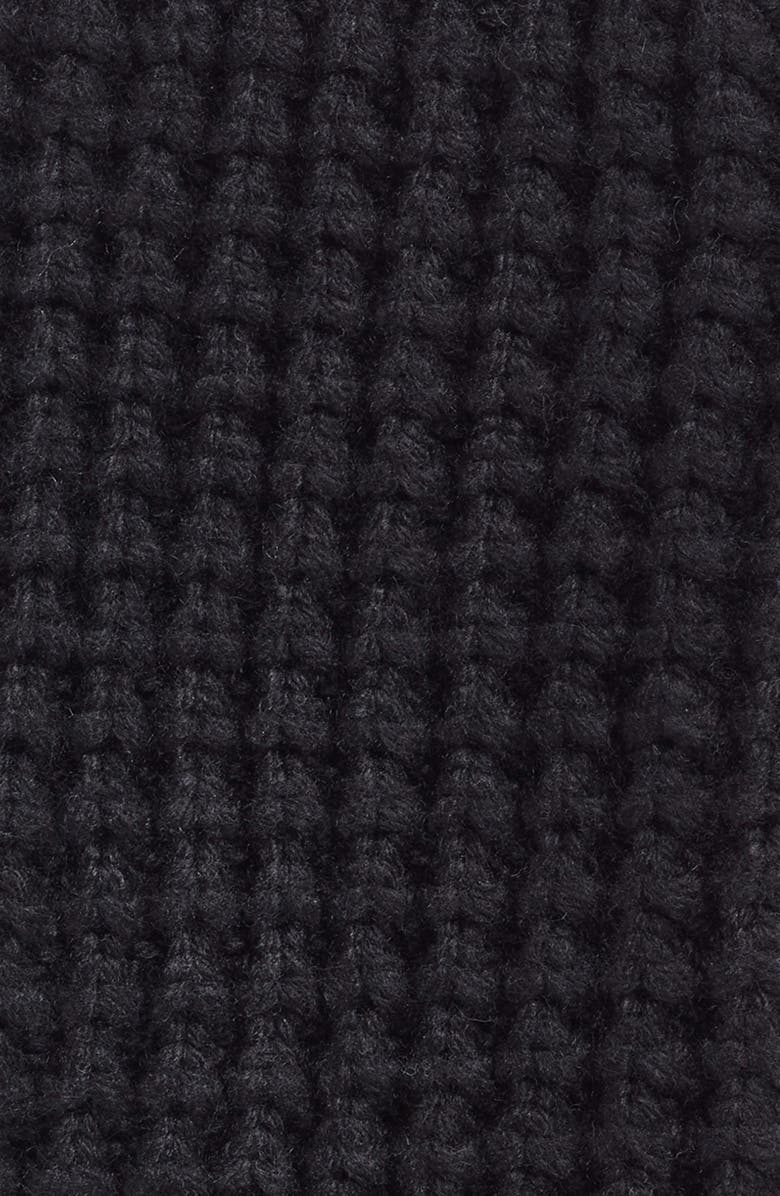 AllSaints Waffle Stitch Wool Blend Fingerless Gloves, Alternate, color, Cinder Black Marl