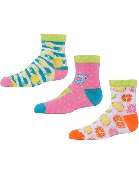 Lemon Squeezy Mid Cut Socks 3-Pack (Little Kid & Big Kid)