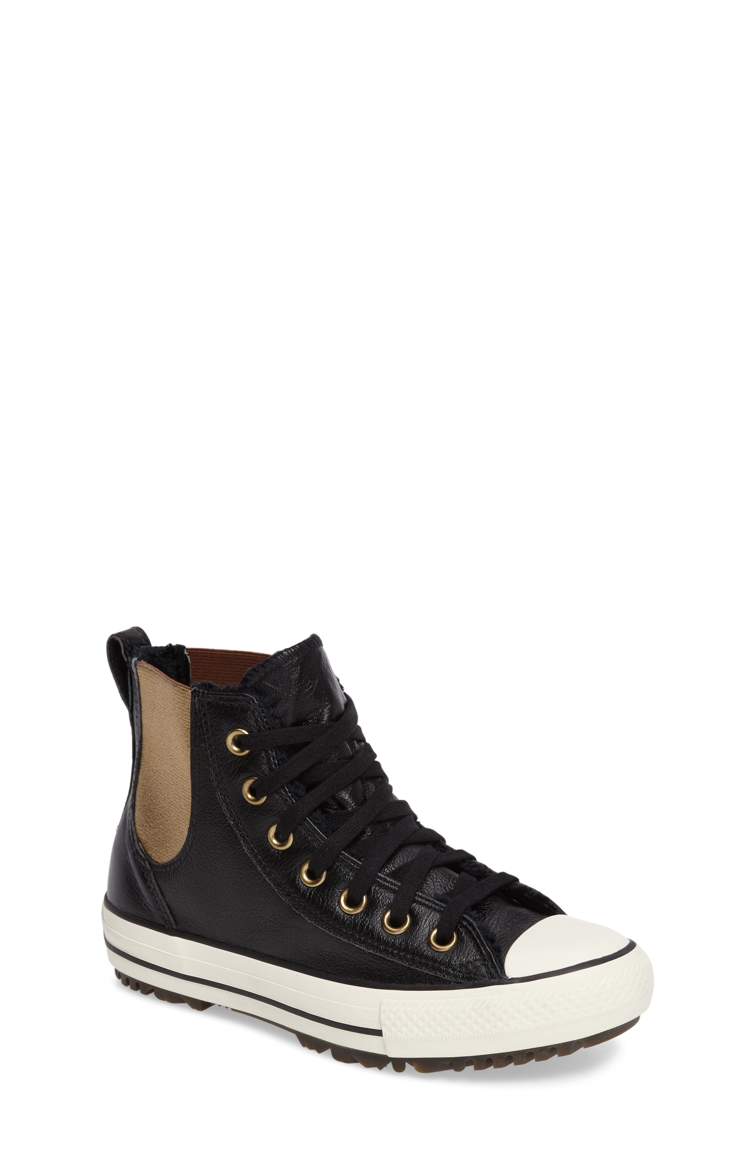 Converse Chuck Taylor<sup>®</sup> All Star<sup>®</sup> Faux Fur Chelsea Sneaker, Main, color, 