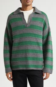 The Elder Statesman Dume Stripe Cashmere Rugby Sweater