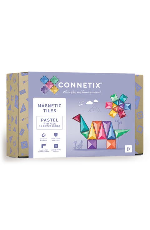 Kids' Pastel Magnetic Tiles 32-Piece Mini Pack