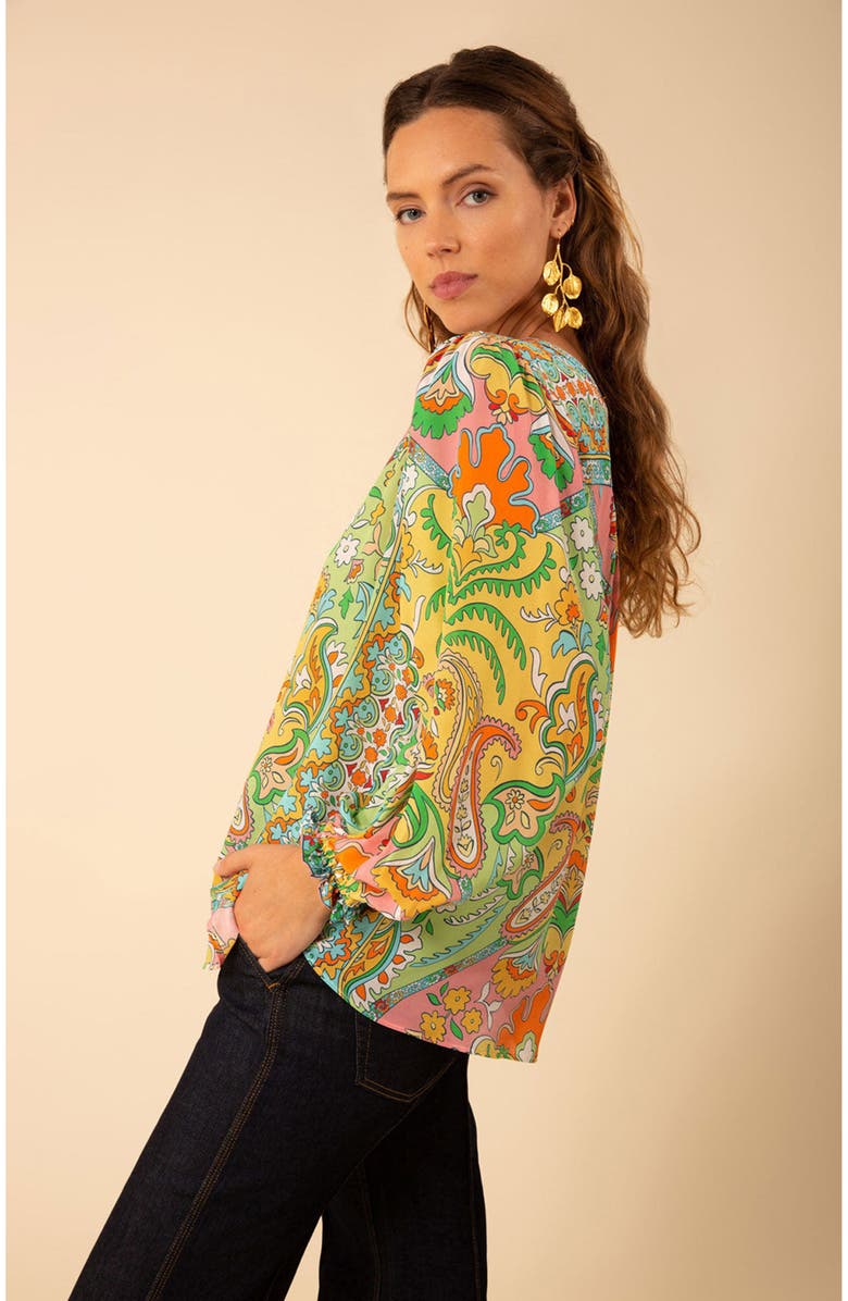 Hale Bob Leila Silk Top, Alternate, color,
