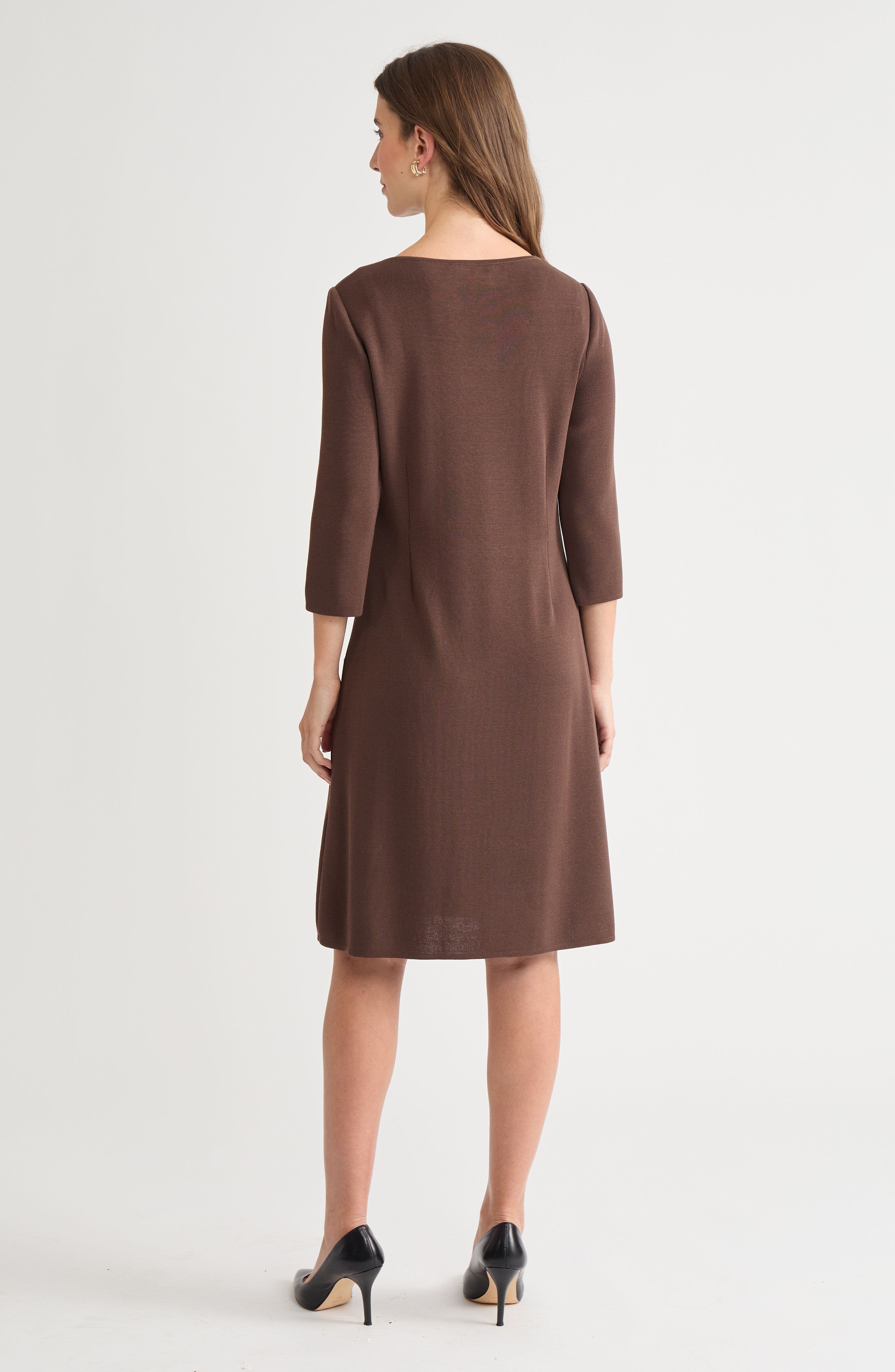 A-Line Botanical Applique Knit Dress - image 2