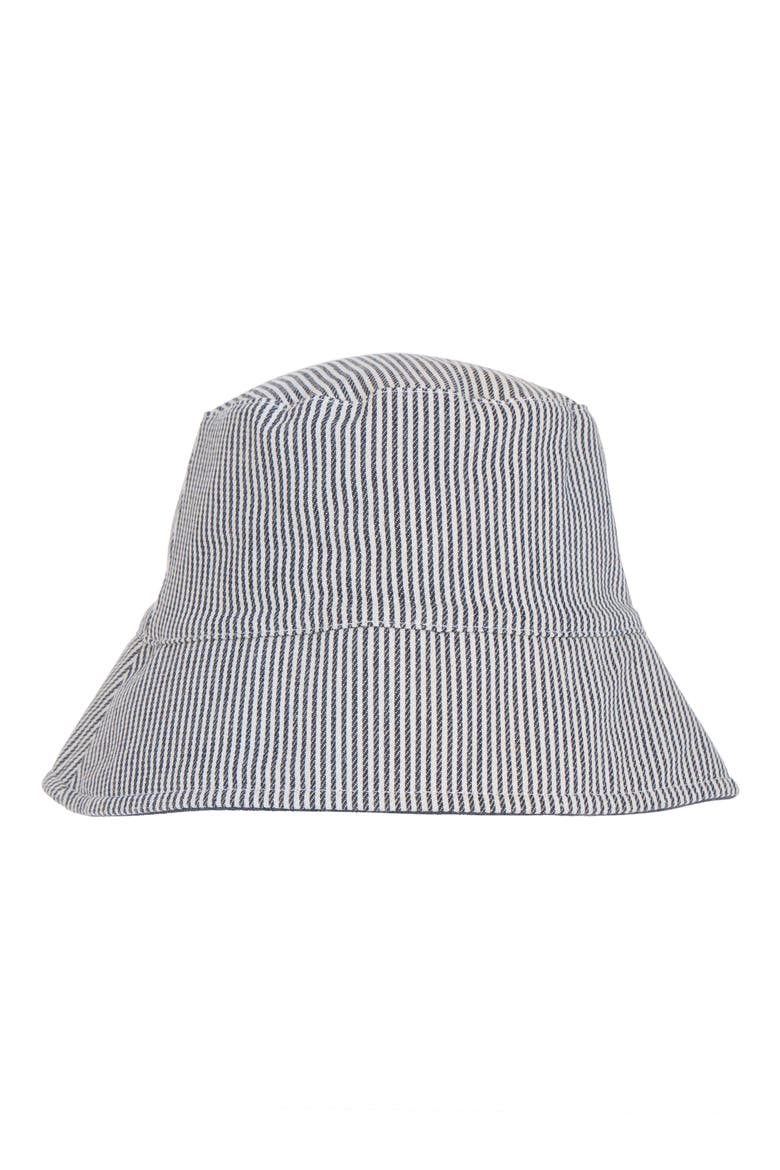 Stripe Canvas Bucket Hat, Main, color, NAVY