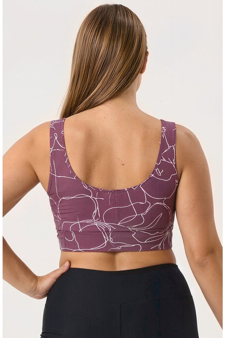 Plus Size Longline Swim Bra, Alternate, color, Floral Haze