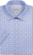 Bugatchi Miles OoohCotton® Check Print Short Sleeve Button-Up Shirt