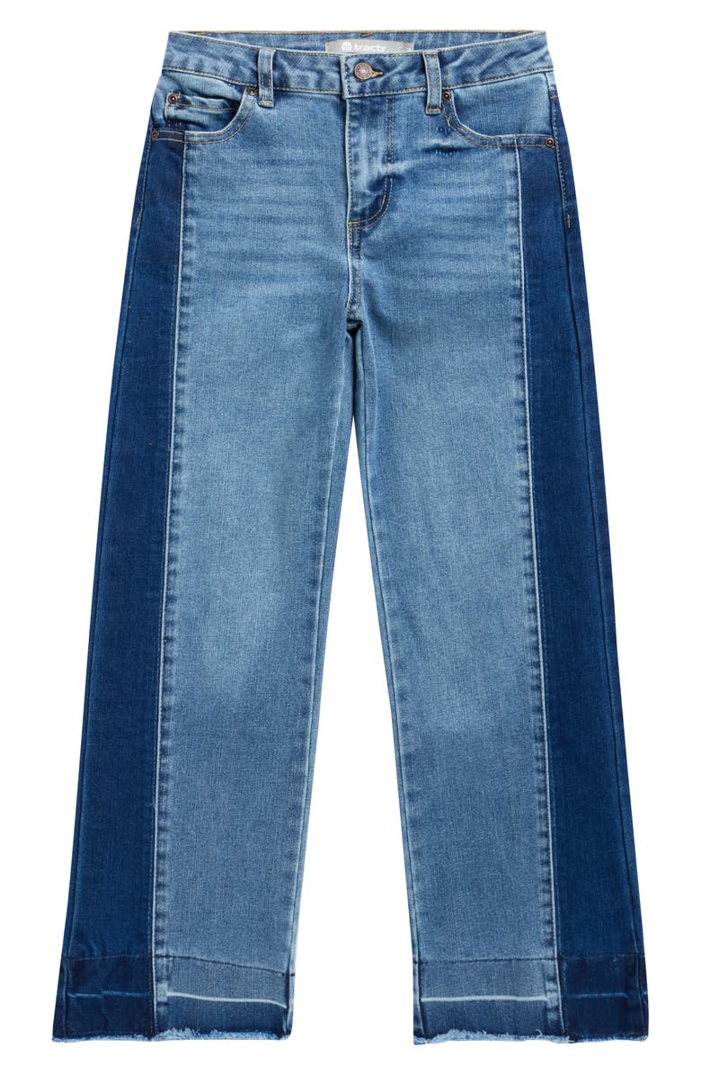 Tractr Kids' Two-Tone Relaxed Straight Leg Jeans, Main, color, Two Toned Indigo