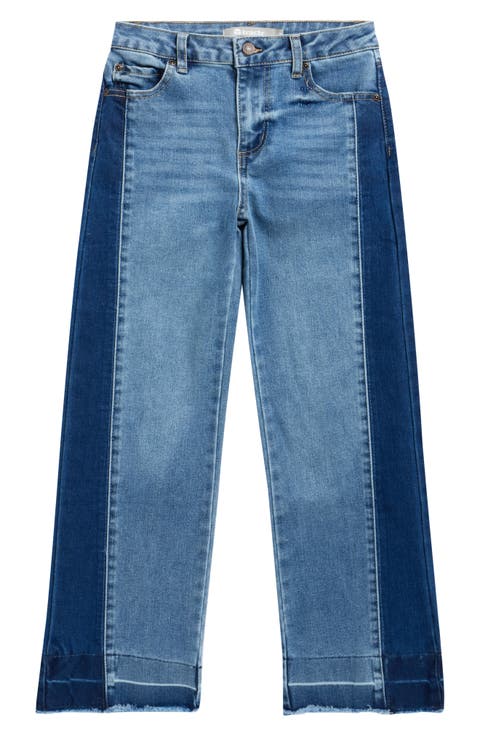 Kids' Two-Tone Relaxed Straight Leg Jeans (Big Kid)