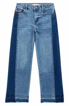 Tractr Kids' Two-Tone Relaxed Straight Leg Jeans