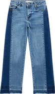 Tractr Kids' Two-Tone Relaxed Straight Leg Jeans