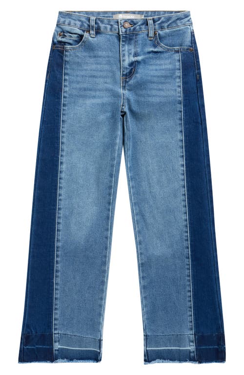 Tractr Kids' Two-tone Relaxed Straight Leg Jeans In Multi