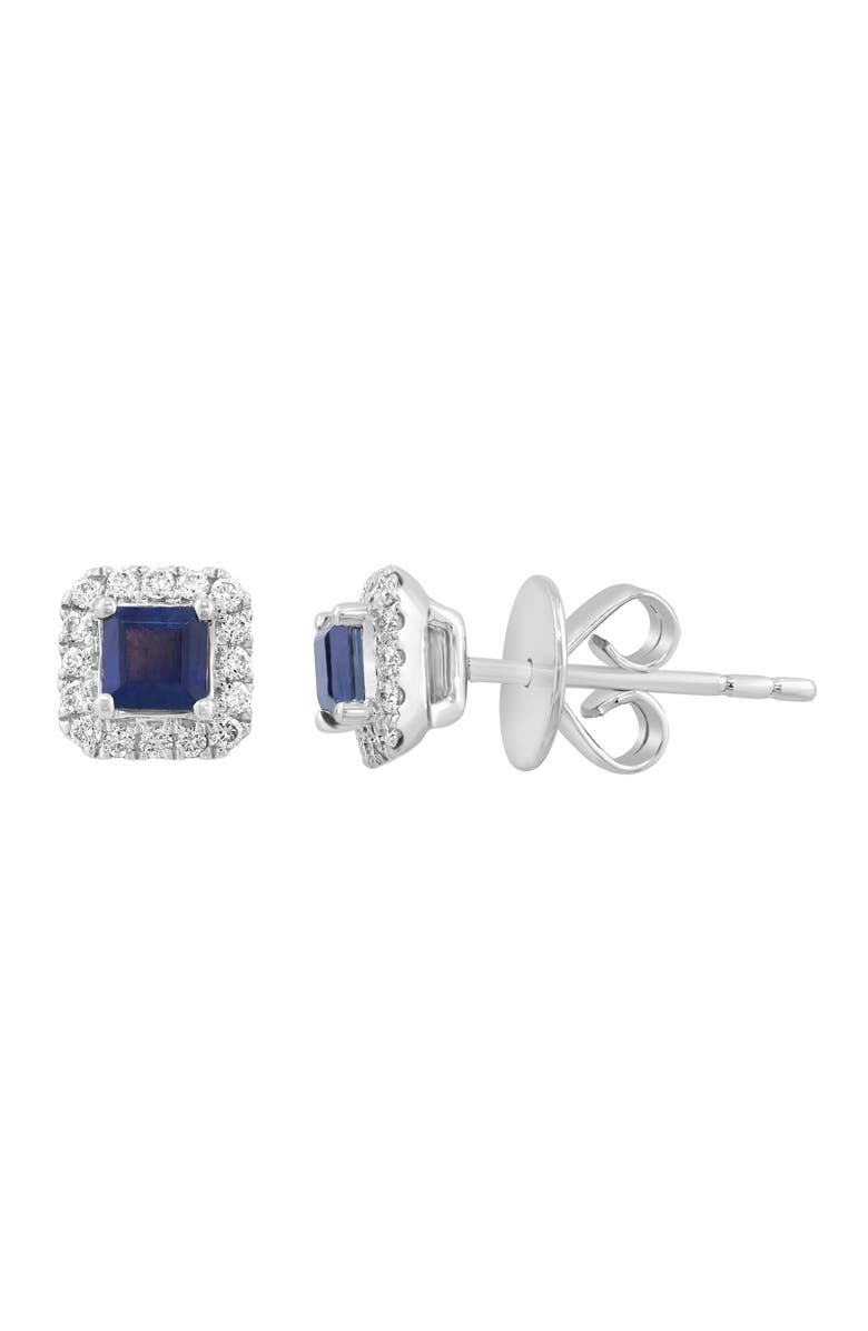 EFFY Sterling Silver Sapphire & Diamond Stud Earrings, Alternate, color, Blue