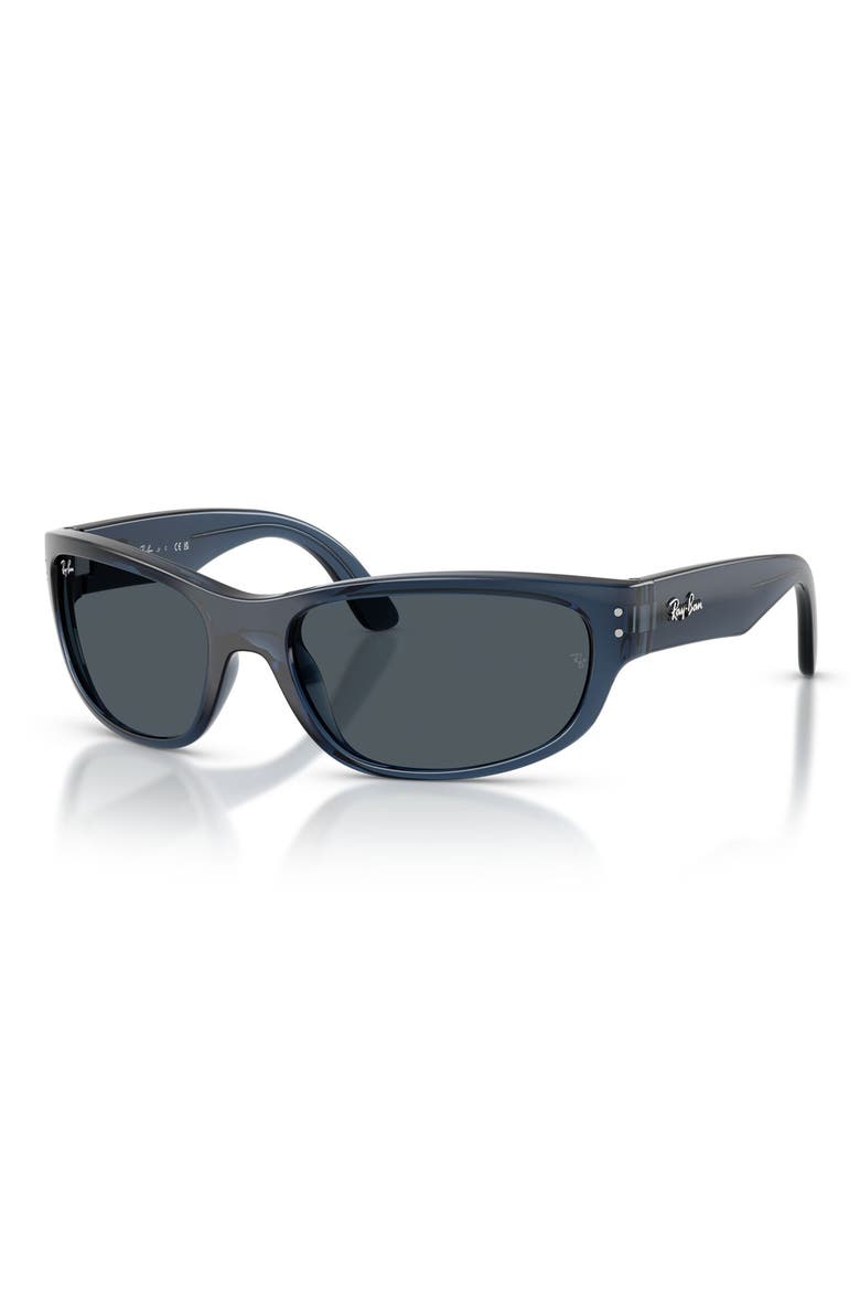Kids' 55mm Pillow Sunglasses, Alternate, color, TRANSPARENT BLUE / DARK GREY