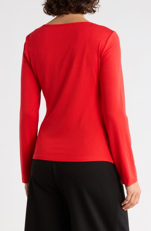 Patrizia Luca Side Knot Top In Red